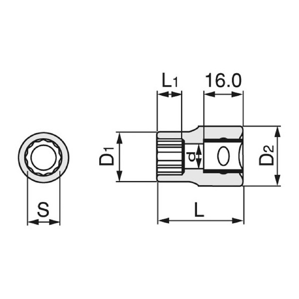 ＴＯＮＥ（株） ソケット(12角) 4D ソケット 4D-35