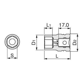 ＴＯＮＥ（株） インパクト用ソケット(6角) 4NV インパクトソケット 4NV-34