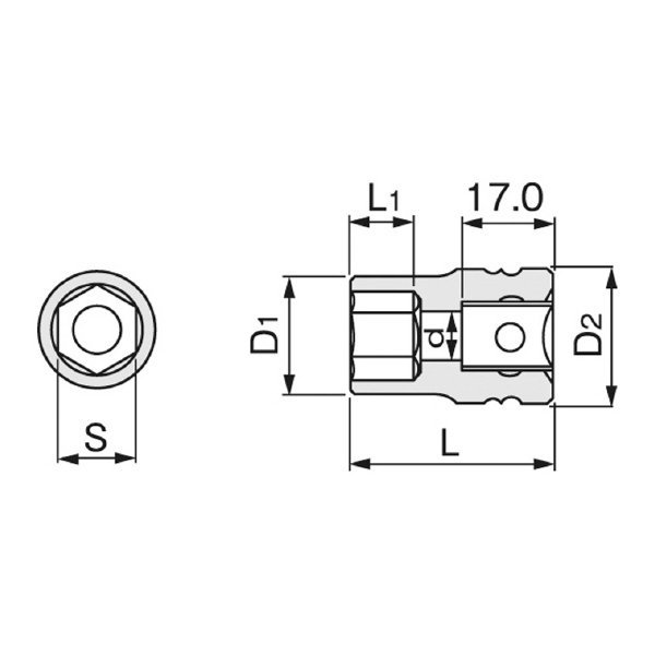 ＴＯＮＥ（株） インパクト用ソケット(6角) 4NV インパクトソケット 4NV-34