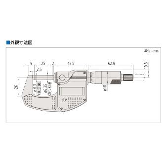 （株）ミツトヨ マイクロメータ MDC マイクロメータ MDC-25SX 293-821-30