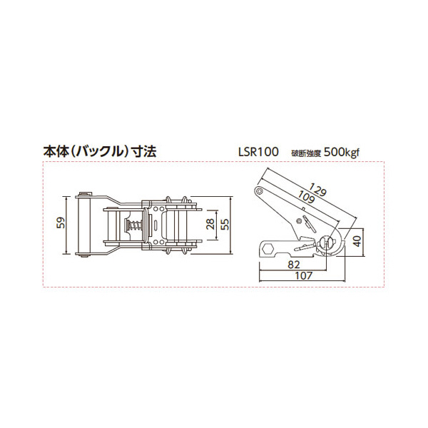 オーエッチ工業（株） ラッシングベルト LSR ラッシングベルト LSR100 OF5-40OF