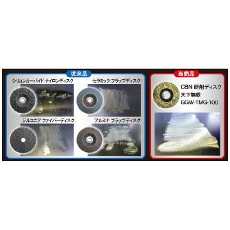 （株）モトユキ 研削ディスク 金属研削用 3枚入 GGW-TMG ＣＢＮ研削ディスク　３枚入 GGW-TMG-100