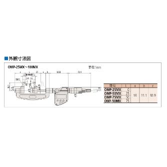 （株）ミツトヨ マイクロメータ OMP マイクロメータ OMP-50MX 343-251-30