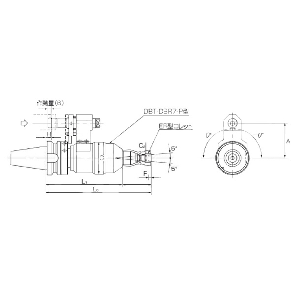 カトウ工機（株） バリ取りホルダ DBR7-P型 バリ取りホルダ DBT30-DBR7-P_ﾀｲﾌﾟA00(A=55)
