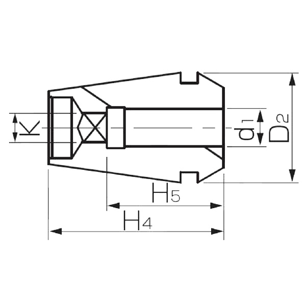 カトウ工機（株） ER20-GB型角穴付きテーパコレット(RF414-OHC型用) ＥＲコレット　ＲＦ　センタースルー ER20-GB M4  (U NO.8)