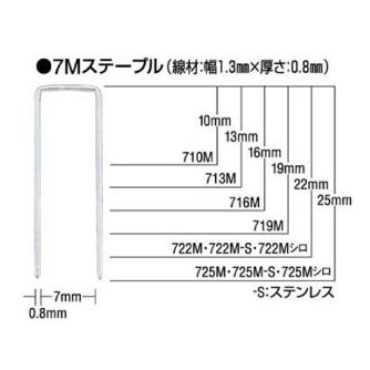 マックス（株） 7Mステープル(内幅:7mm) ステープル　２０００本 725Mｼﾛ