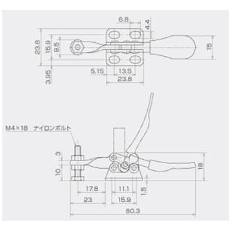 育良精機（株） 下方押え型トグルクランプ(水平ハンドル) ISK-HH 下方押え型トグルクランプ（水平ハンドル） ISK-HH1500