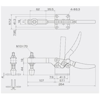 育良精機（株） 下方押え型トグルクランプ(水平ハンドル) ISK-HH 下方押え型トグルクランプ（水平ハンドル） ISK-HH5500