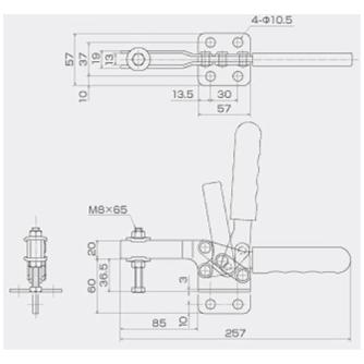 育良精機（株） 下方押え型トグルクランプ(水平ハンドル) ISK 下方押え型トグルクランプ（水平ハンドル） ISK-38Bﾀﾞｲ0