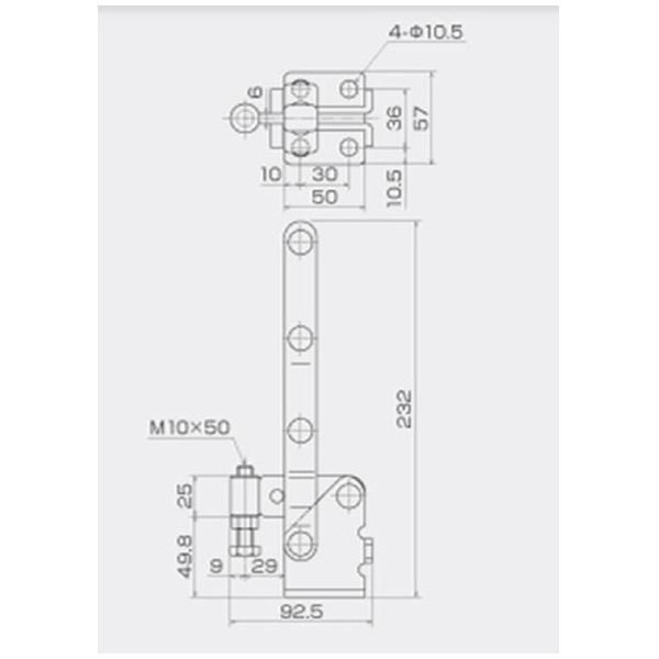 育良精機（株） 下方押え型トグルクランプ(垂直ハンドル) ISK 下方押え型トグルクランプ（垂直ハンドル） ISK-44B0