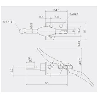 育良精機（株） 横押し型トグルクランプ ISK-SL 横押し型トグルクランプ ISK-SL100