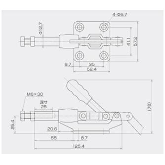 育良精機（株） 横押し型トグルクランプ ISK-SL 横押し型トグルクランプ ISK-SL1000