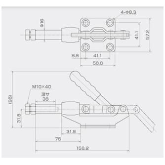 育良精機（株） 横押し型トグルクランプ ISK-SL 横押し型トグルクランプ ISK-SL2000