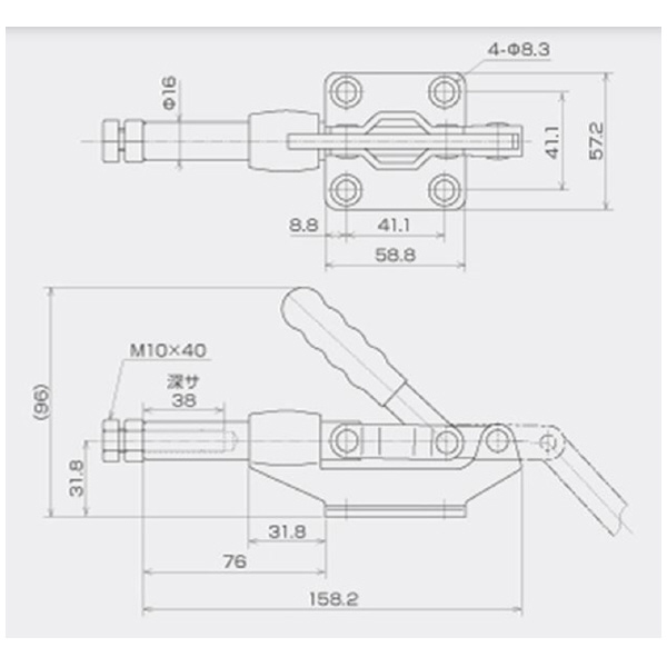 育良精機（株） 横押し型トグルクランプ ISK-SL 横押し型トグルクランプ ISK-SL2000