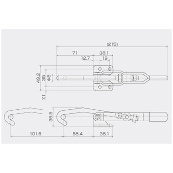 育良精機（株） 引き止め専用型トグルクランプ ISK-PA2500 引き止め専用型トグルクランプ ISK-PA2500