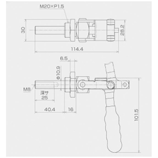 育良精機（株） 押し引き兼用型トグルクランプ ISK-FM 押し引き兼用型トグルクランプ ISK-FM1500