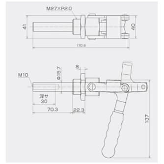 育良精機（株） 押し引き兼用型トグルクランプ ISK-FM 押し引き兼用型トグルクランプ ISK-FM2500