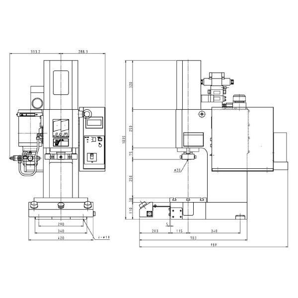 日本オートマチックマシン（株） 油圧プレス ハイスピードタイプ HYP 油圧プレス　ハイスピードタイプ HYP305HP