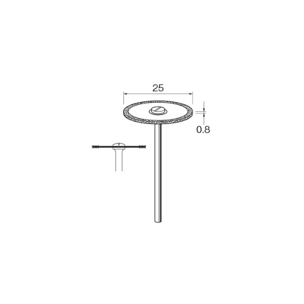 日本精密機械工作（株） 電着ダイヤモンドディスク 両面電着 軸径φ2.34 D 電着ダイヤモンドディスク　両面電着 D9611