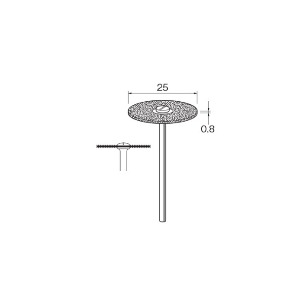 日本精密機械工作（株） 電着ダイヤモンドディスク 両面電着 軸径φ2.34 D 電着ダイヤモンドディスク　両面電着 D9612