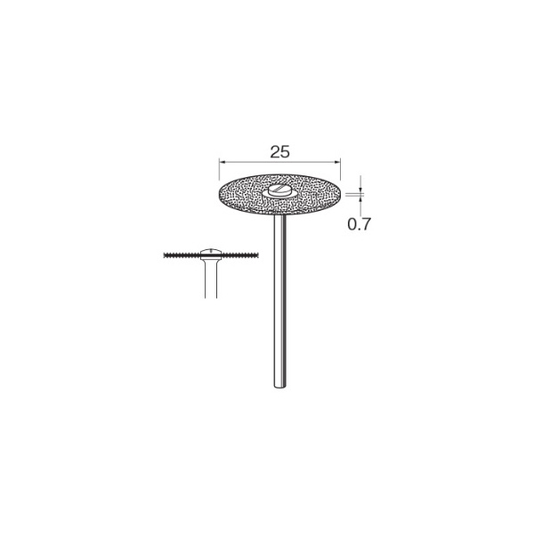 日本精密機械工作（株） 電着ダイヤモンドディスク 両面電着 軸径φ2.34 D 電着ダイヤモンドディスク　両面電着 D9613