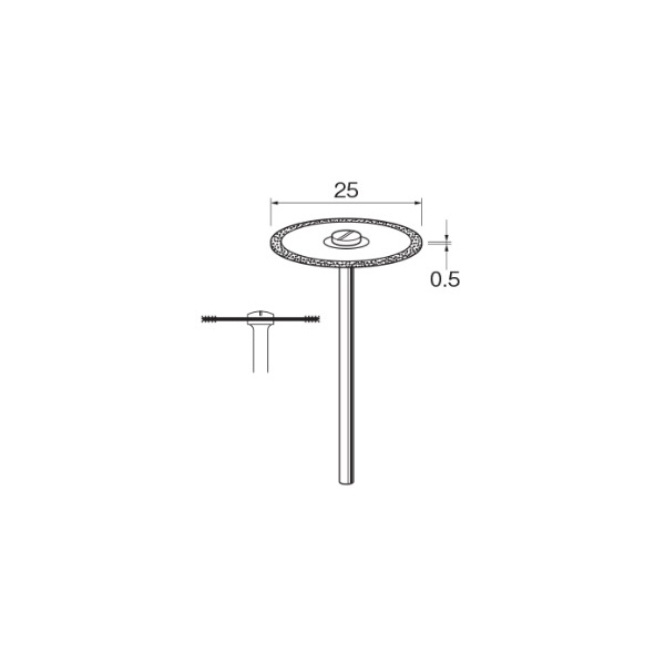 日本精密機械工作（株） 電着ダイヤモンドディスク 両面電着 軸径φ2.34 D 電着ダイヤモンドディスク　両面電着 D9614