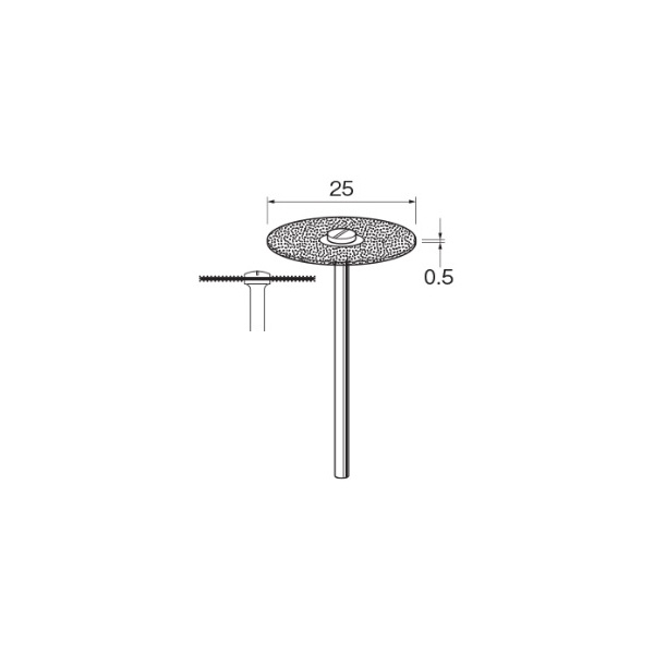 日本精密機械工作（株） 電着ダイヤモンドディスク 両面電着 軸径φ2.34 D 電着ダイヤモンドディスク　両面電着 D9615