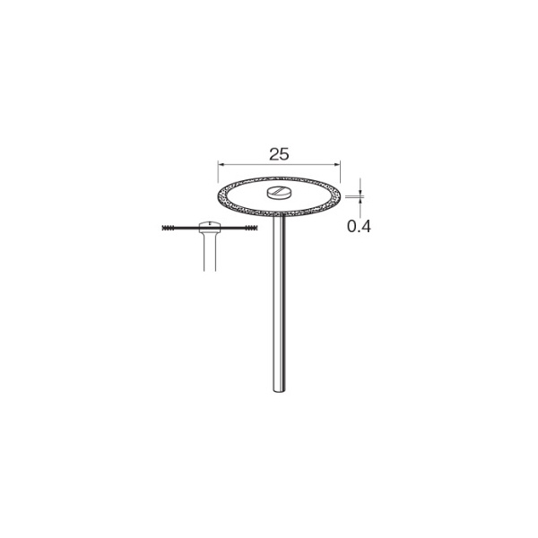 日本精密機械工作（株） 電着ダイヤモンドディスク 両面電着 軸径φ2.34 D 電着ダイヤモンドディスク　両面電着 D9616