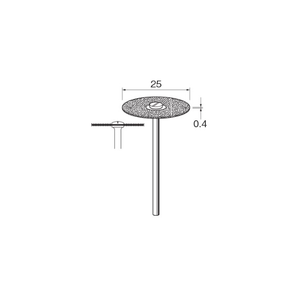 日本精密機械工作（株） 電着ダイヤモンドディスク 両面電着 軸径φ2.34 D 電着ダイヤモンドディスク　両面電着 D9617
