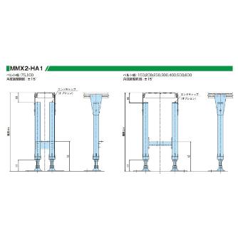 マルヤス機械（株） ベルトコンベヤ脚 MMX ベルトコンベヤ脚 MMX2-HA1-A-100-350