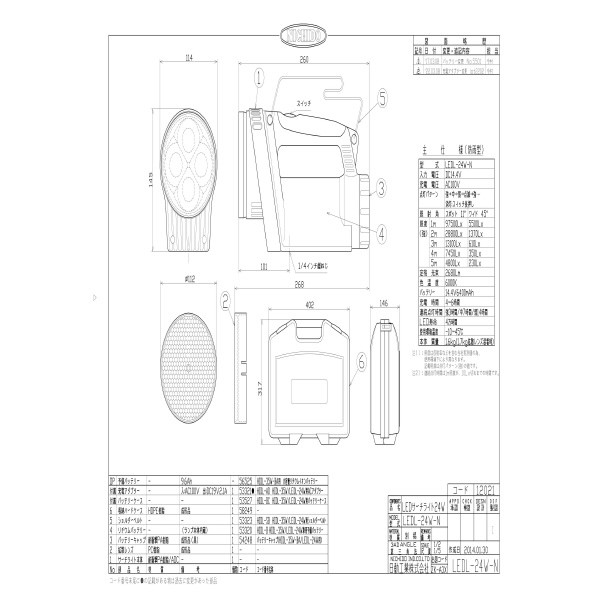 日動工業（株） LEDサーチライト24W LEDL-24W-N ＬＥＤサーチライト２４Ｗ LEDL-24W-N