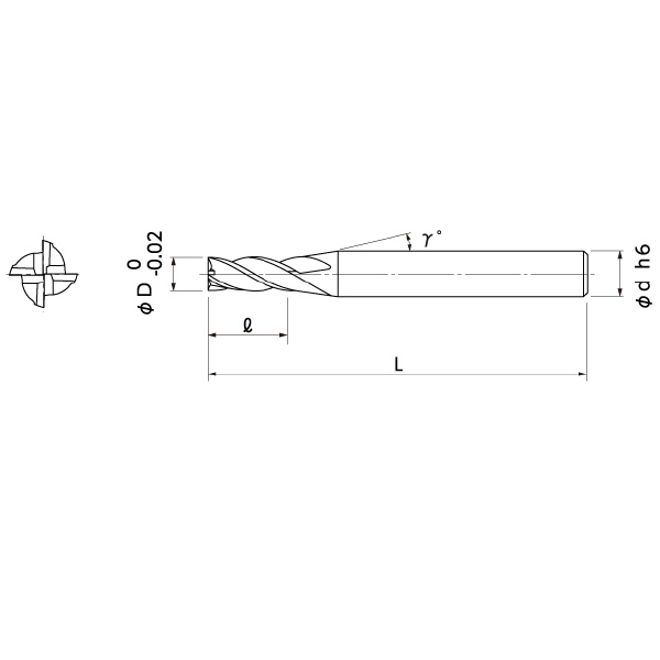日進工具（株） チャンピオンソリッドセミロング刃エンドミル  NCM-4 チャンピオンソリッドセミロング刃ＥＭ NCM-4 10