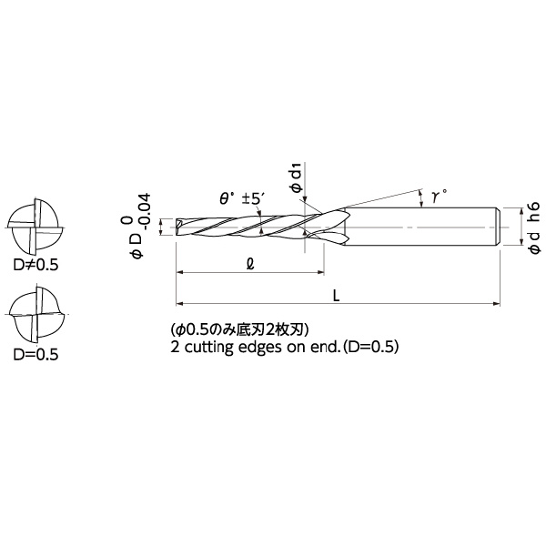 日進工具（株） 深リブ用 リブフィニッシュテーパエンドミル NRF-4 深リブ用リブフィニッシュテーパーＥＭ NRF-4 0.5X30X4