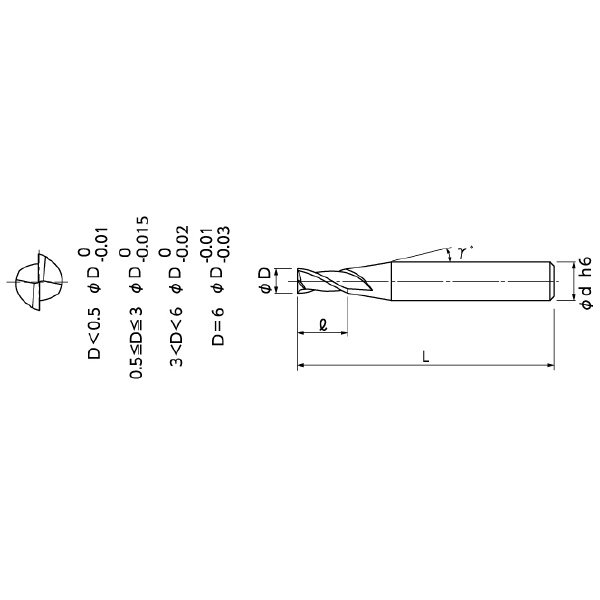 日進工具（株） 無限ピンカドリード35エンドミル2枚刃 MXH 無限ピンカドリード３５エンドミル２枚刃 MXH235P 0.6