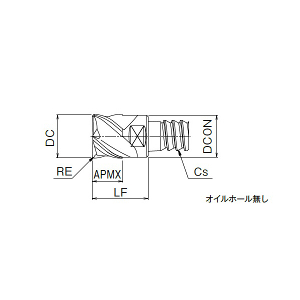 オーエスジー（株） PHOENIX ヘッド交換式エンドミル4枚刃不等分割スクエア・コーナラジアスタイプ PXM PXSE ヘッド交換式エンドミル／ＰＨＯＥＮＩＸ PXSE100C10-04R000 XP3225