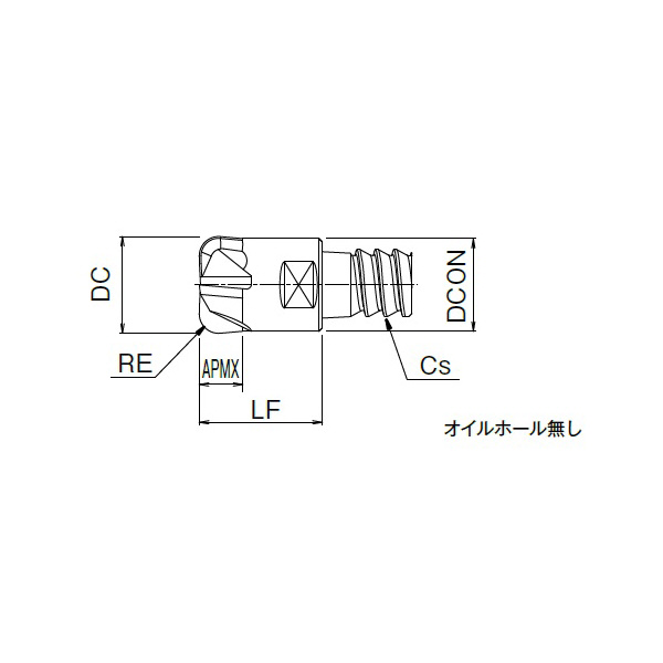 オーエスジー（株） PHOENIX ヘッド交換式エンドミル直刃コーナラジアスタイプ PXM PXRE ヘッド交換式エンドミル／ＰＨＯＥＮＩＸ PXRE100C10-04R020 XP6305