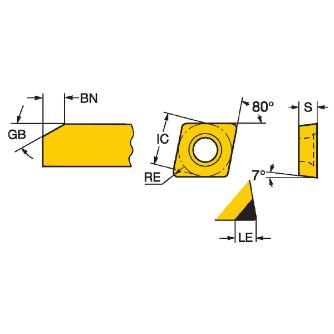 サンドビック（株） コロターン107 チップ CBN 【E】 CCGW コロターン１０７　チップ　ＣＢＮ　【Ｅ】 CCGW 06 02 02T01020F 7125