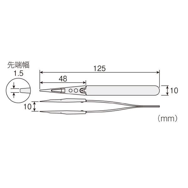 ホーザン株式会社 ESDソフトチップピンセット ＥＳＤソフトチップピンセット P-640-J