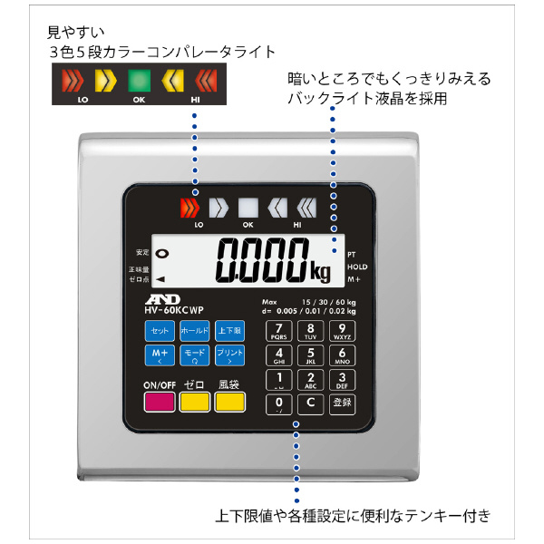 （株）エ－・アンド・デイ デジタル台はかり HV デジタル台はかり HV-60KCWP