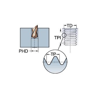 サンドビック（株） コロタップ100 スパイラルタップ【D】 T300-XM コロタップ１００　スパイラルタップ【Ｄ】 T300-XM100DE-8-32 C150