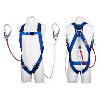 藤井電工（株） フルハーネス型墜落制止用器具セット品 ライトハーネス2丁掛けランヤード付(ロープ式×2)