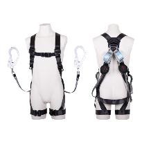 藤井電工（株） フルハーネス型墜落制止用器具セット品 黒影ハーネス2丁掛けランヤード付(ワンハンドリトラ×2)