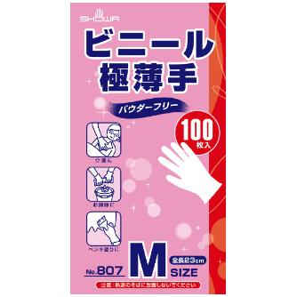 ショーワグローブ（株） ビニール極薄手 NO807 ビニール極薄手　１００枚入　Ｍサイズ NO807-M