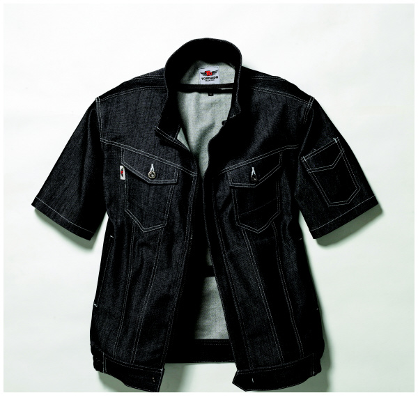 日新被服（株） 半袖ブルゾン TR2251-73 半袖ブルゾン TR2251-73-4L ﾃﾞﾆﾑﾌﾞﾗｯｸ