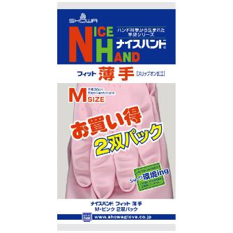 ショーワグローブ（株） ナイスハンド薄手 2双パック Mサイズ NHU-MP ナイスハンド薄手　２双パック　Ｍサイズ NHU-MP