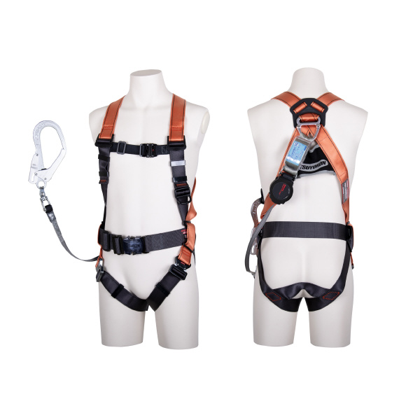 藤井電工（株） フルハーネス型墜落制止用器具セット品 コアハーネスシングルランヤード付(ワンハンドリトラ) 墜落制止用器具フルハーネス型ランヤード付 TH-502-OH93SV-OT-OR-L-R23-BX