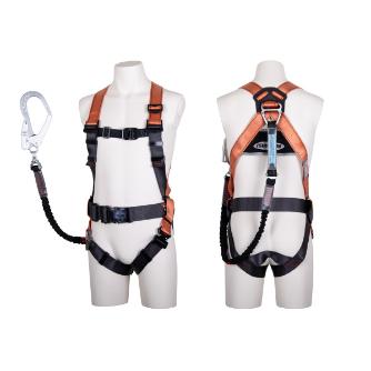 藤井電工（株） フルハーネス型墜落制止用器具セット品 コアハーネスシングルランヤード付(ノビロン) 墜落制止用器具フルハーネス型ランヤード付 TH-502-NV93SV-OT-OR-L-R23-BX