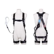 藤井電工（株） フルハーネス型墜落制止用器具セット品 黒影ハーネスシングルランヤード付(ワンハンドリトラ)