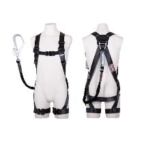 藤井電工（株） フルハーネス型墜落制止用器具セット品 黒影ハーネスシングルランヤード付(ノビロン)
