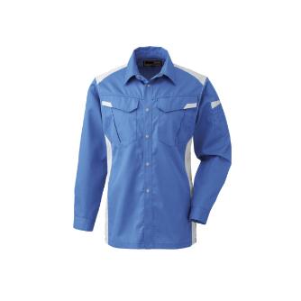 日新被服（株） 長袖シャツ 5124-92 長袖シャツ 5124-92-8L ﾗｲﾄﾌﾞﾙｰXｼﾙﾊﾞｰ